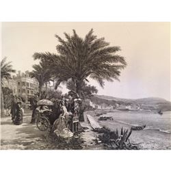 1880's Photogravure, English Promenade, Nice