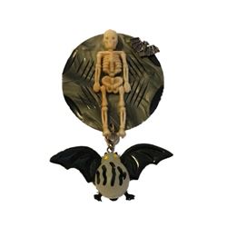 Artisan Creation Halloween Skeleton & Bat Brooch