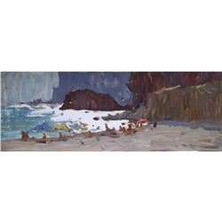 21st Century Signed Ukranian Impressionism, Seascape Oil Painting