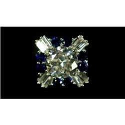 3.01 Ct. Blue & White Sapphire Solitarie Ring