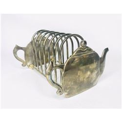 Rare Vintage English Silverplate Tea Party Themed Toast Rack