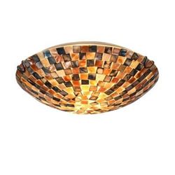 Mosaic 2 Light Flushmount Ceiling Fixture 12" Shade