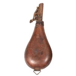 19thc Leather Hunting Shot Flask Pouch