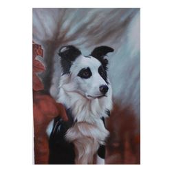 21stc Photorealism, Border Collie Oil Painting