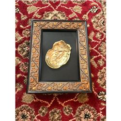 Art Nouveau Framed Brass Nymph Pin Dish Tray
