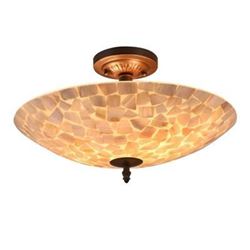 Mosaic 2 Light Semi-flush Ceiling Fixture 16" Shade