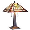 Image 1 : Tiffany-style Victorian 2 Light Table Lamp 16" Wide