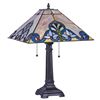 Image 2 : Tiffany-style Victorian 2 Light Table Lamp 16" Wide