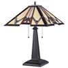 Image 2 : Tiffany-style 2 Light Mission Table Lamp 16" Shade