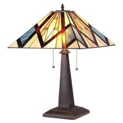 Tiffany-style 2 Light Mission Table Lamp 16" Shade