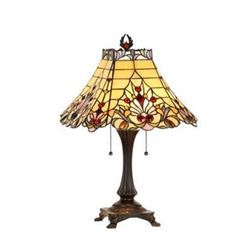 Tiffany-style Victorian 2 Light Table Lamp 16" Shade