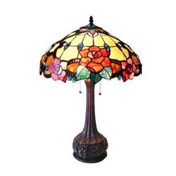 iffany-style 2 Light Floral Table Lamp 18" Shade