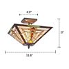 Image 3 : Mission 2 Light Blackish Bronze Semi-flush Ceiling Fixture 14" Wide