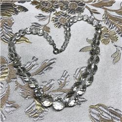 Art Deco Faceted Crystal 16" Choker Necklace