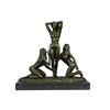 Image 1 : THE THREE GRACES (Erotic Version) Nude Women Bronze Sculpture by J. Mavchi 12" x 12.5"