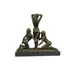 Image 3 : THE THREE GRACES (Erotic Version) Nude Women Bronze Sculpture by J. Mavchi 12" x 12.5"