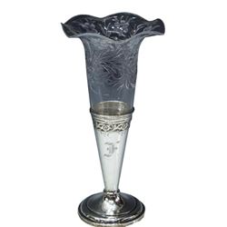 American Sterling Silver & Floral Cut Epergne