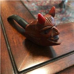 Vintage Italian Figural Devil Head Design Smokers Pipe