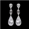 Image 1 : 18K White Gold Plated Cubic Zirconia CZ Wedding Bridal Drop Dangle Earrings