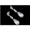 Image 2 : 18K White Gold Plated Cubic Zirconia CZ Wedding Bridal Drop Dangle Earrings