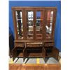 Image 2 : GLASS-FRONT LIGHTED OAK BUFFET & HUTCH CHINA CABINET