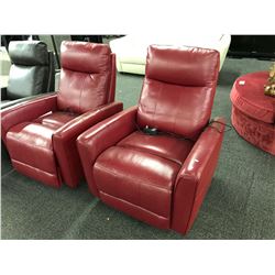 STYLUS RED LEATHER ELECTRIC RECLINING ARM CHAIR