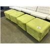 Image 1 : LOT OF GREEN MICRO FIBER OTTOMANS