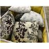 Image 2 : GREY CHAISE LOUNGE (CONDITION ISSUES) & COLLECTION OF THROW PILLOWS