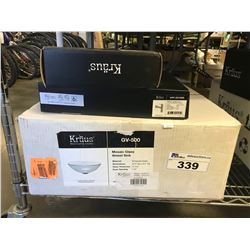KRAUS GV-500 MOSAIC GLASS VESSEL SINK, KAUS KPF-2610SS MATEO SINGLE LEVER PULL-OUT KITCHEN FAUCET,