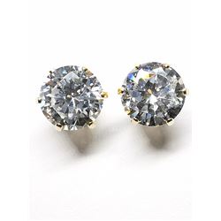 10K  CUBIC ZIRCONIA (6.5MM) EARRINGS