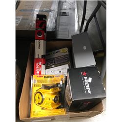 24" LEVEL, HEAT GUN, MALLET, PROPANE GAS ALARM, DEWALT DOOR LOCK INSTALLATION KIT, DEPOSIT BOX, RBP