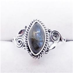 SILVER LABRADORITE RING