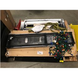 TV ENTERTAINMENT SYSTEM PARTS & CHRISTMAS LIGHTS, DELL MONITOR (FOR PARTS & REPAIR)