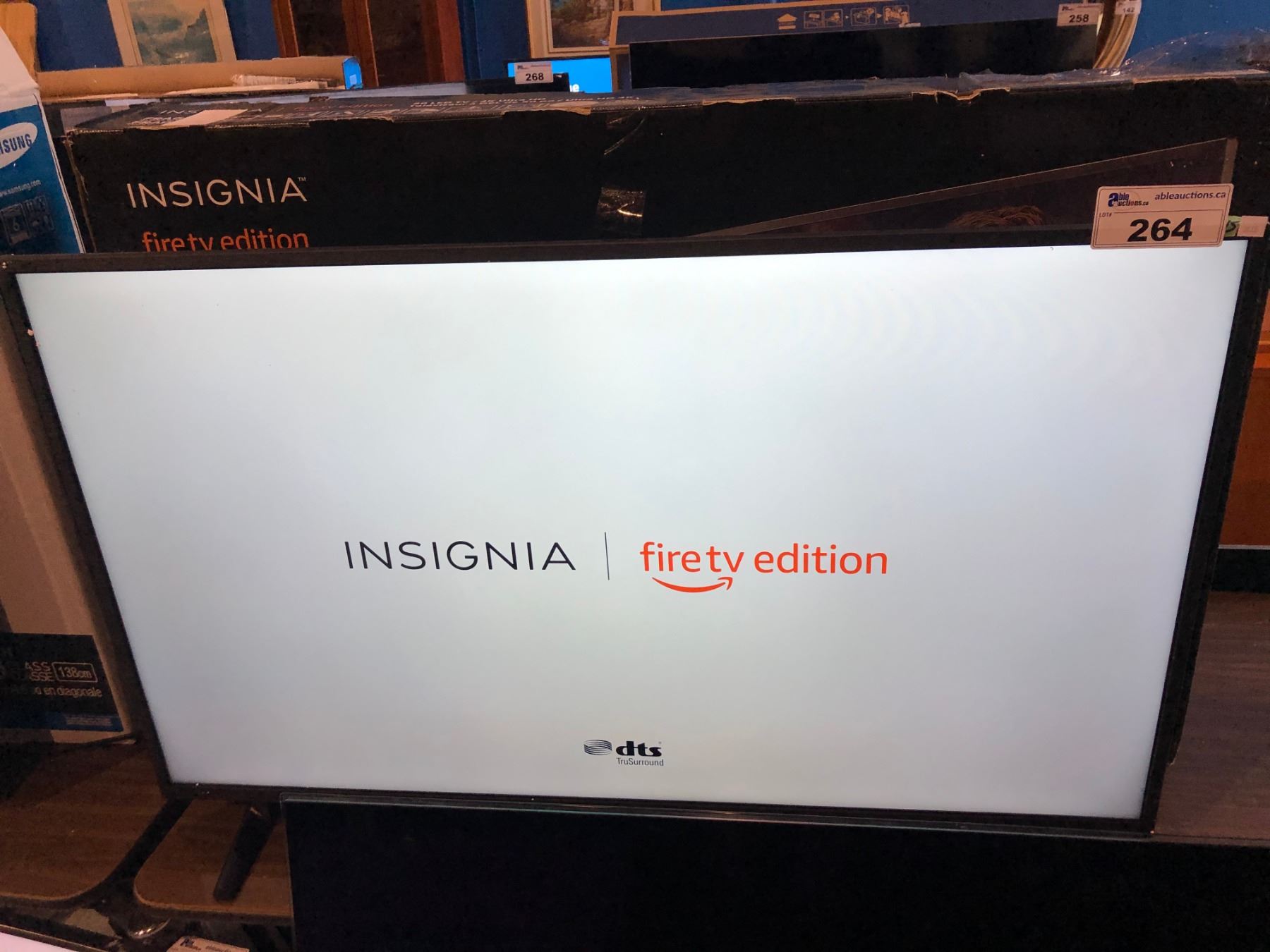 INSIGNIA 50" FIRE TV 4K SMART TV MODEL #NS-50DF710CA19, BURN ON SCREEN
