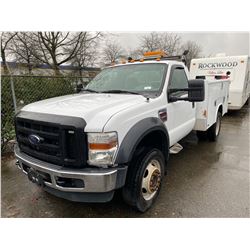 2009 FORD F450 SUPERDUTY, WHITE, PICKUP, DIESEL, AUTOMATIC, VIN#1FDGF47RX9EB16570, 276,952KMS,