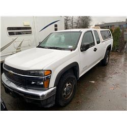 2004 CHEVROLET COLORADO, 2DR EXT CAB, WHITE, GAS, AUTOMATIC, VIN#1GCDT196X48224812, 191,162KMS,