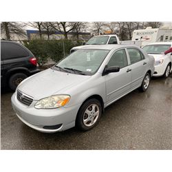 2005 TOYOTA COROLLA CE, 4DRSD, GREY, GAS, MANUAL, VIN#2T1BR32E85C922134, 159,387KMS,RD,CD,PL,TW,AC,