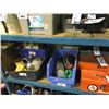 Image 2 : SHELF LOT OF ASSORTED TOOLBOXES & TOOLS & CAULKING AND HARDWARE