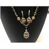 Image 1 : LADIES 14K WHITE & YELLOW GOLD NECKLACE & EARRING SET CONTAINING 144 DIAMONDS - APPRAISED VALUE