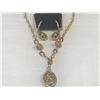 Image 3 : LADIES 14K WHITE & YELLOW GOLD NECKLACE & EARRING SET CONTAINING 144 DIAMONDS - APPRAISED VALUE