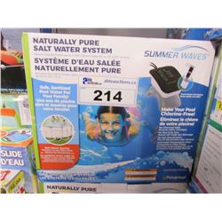 SUMMERWAVES NATURALLY PURE SALT WATER SYSTEM (UP TO 7,000 GALLON CAPACITY OR 18'X52" IN SIZE)