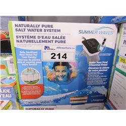 SUMMERWAVES NATURALLY PURE SALT WATER SYSTEM (UP TO 7,000 GALLON CAPACITY OR 18'X52" IN SIZE)