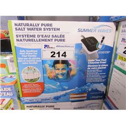 SUMMERWAVES NATURALLY PURE SALT WATER SYSTEM (UP TO 7,000 GALLON CAPACITY OR 18'X52" IN SIZE)