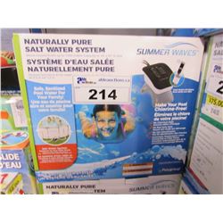 SUMMERWAVES NATURALLY PURE SALT WATER SYSTEM (UP TO 7,000 GALLON CAPACITY OR 18'X52" IN SIZE)