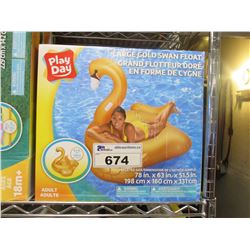 2 PLAYDAY LARGE GOLD SWAN FLOATIES