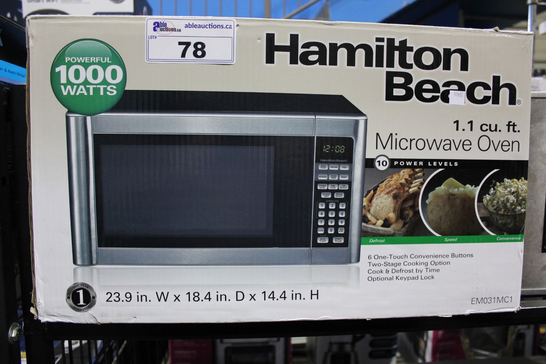 Hamilton Beach Microwave Oven 1000 WATTS