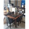 Image 1 : WOODEN TABLE WITH GLASS TOP WITH 6 CHAIRS