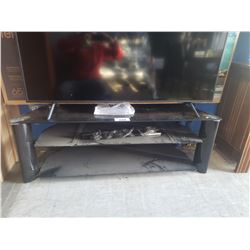 TV STAND WITH GLASS SHELVES APPROX. 4.7FT