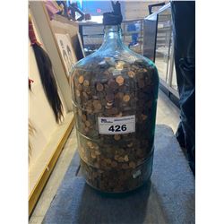 MASSIVE WATER JUG FULL OF PENNIES