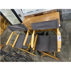 2 FOLDING WOOD DIRECTORS CHAIRS (NEEDS REPAIR)